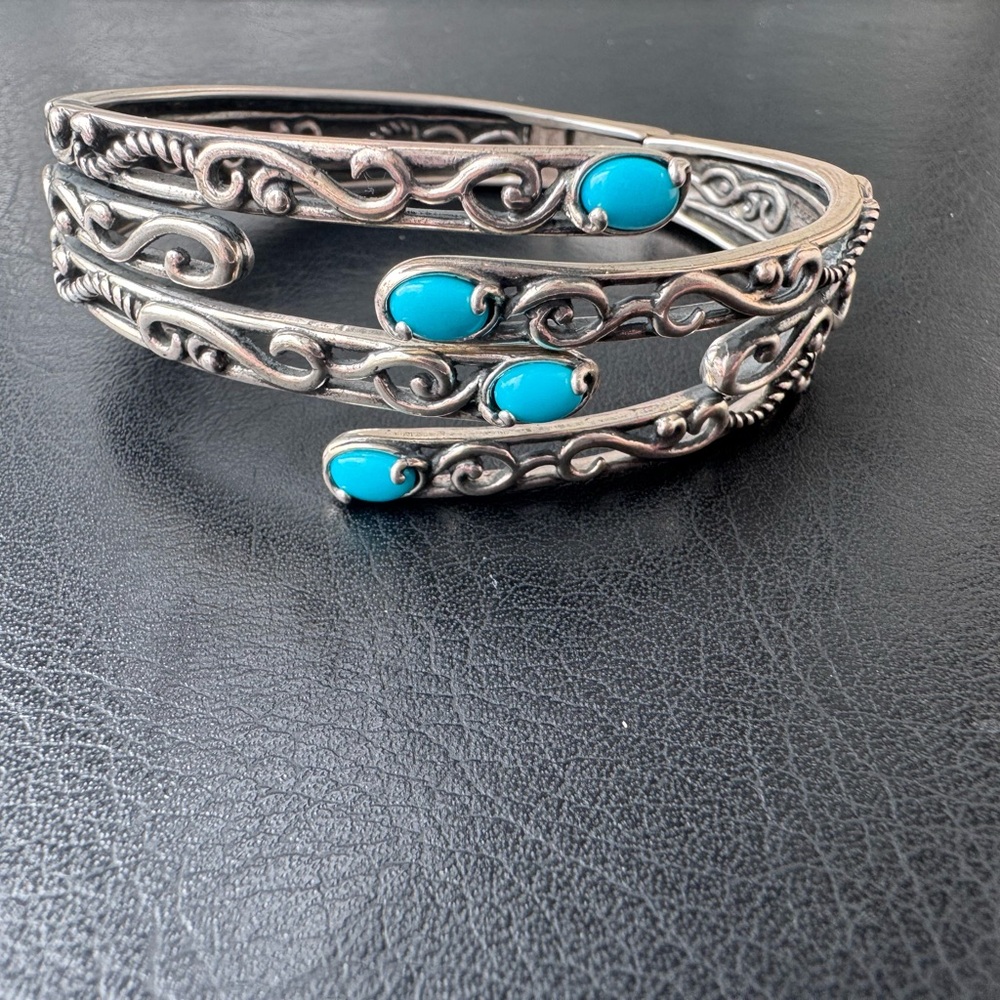 Carolyn Pollack Relios Sterling Silver and Sleeping Beauty Turquoise Bracelet